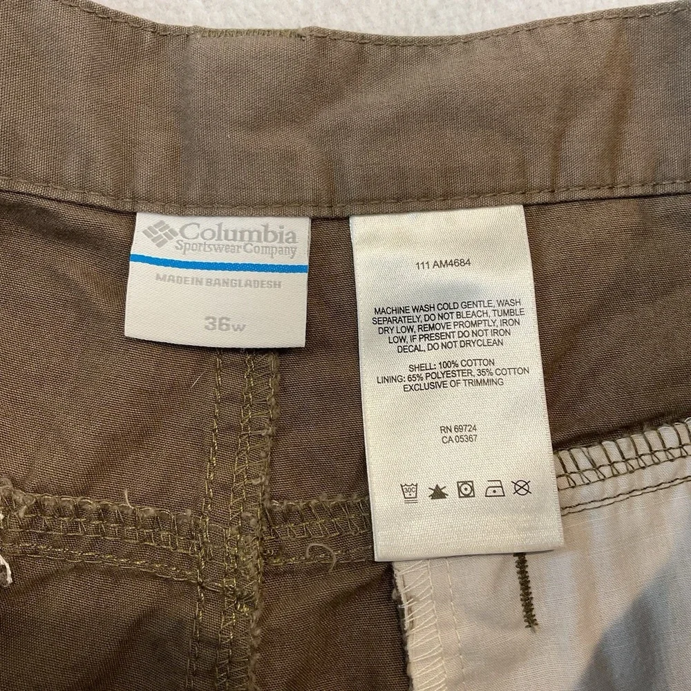 Columbia Sportswear Shorts Mens 36 Waist Brown‎ Flat Front Outdoor Hiking